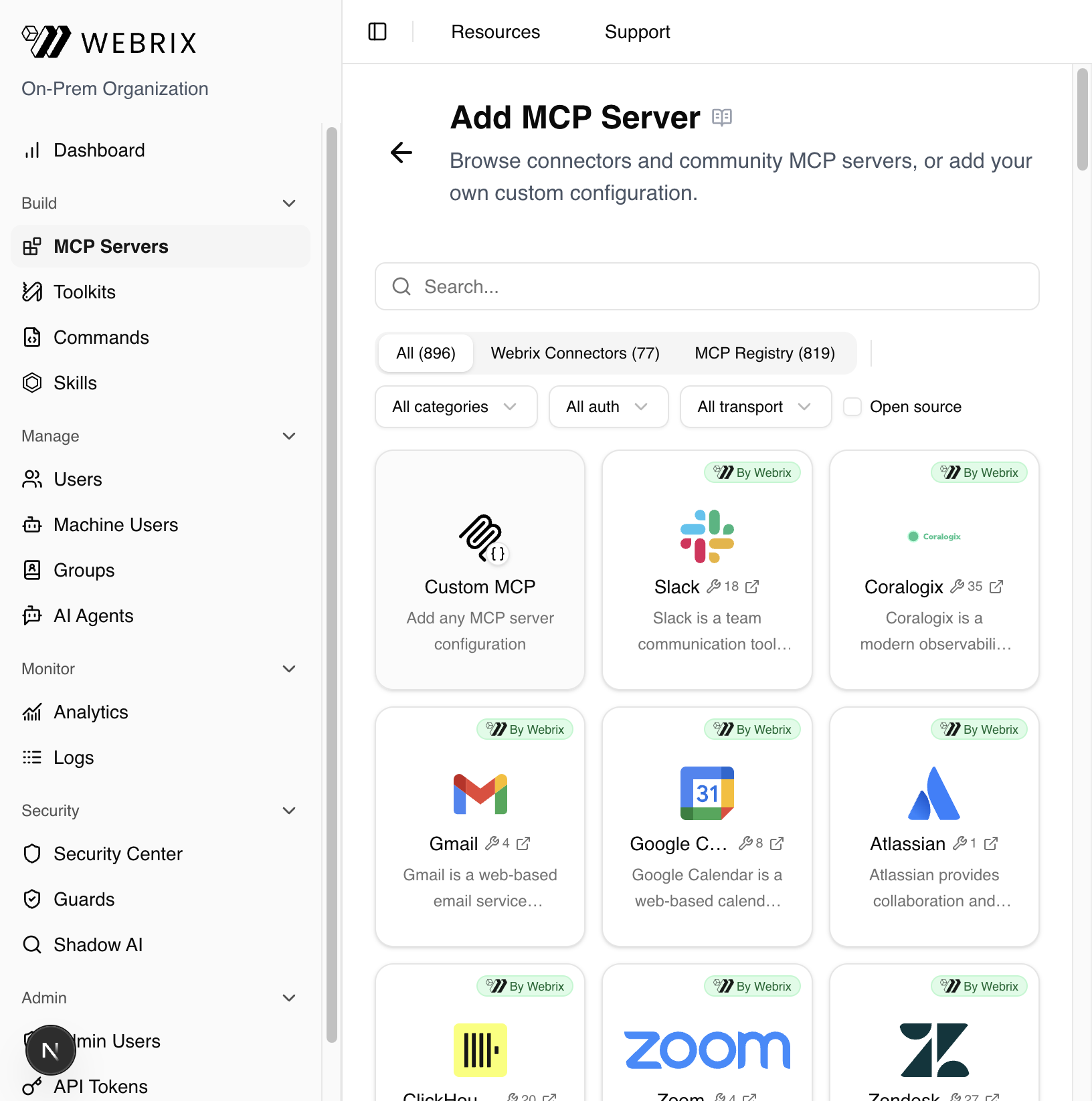 Add MCP Server page