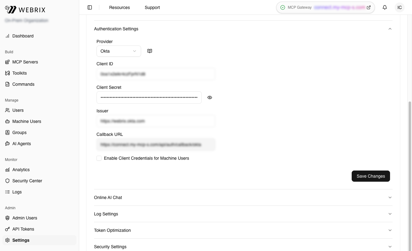 Configure Okta in Webrix